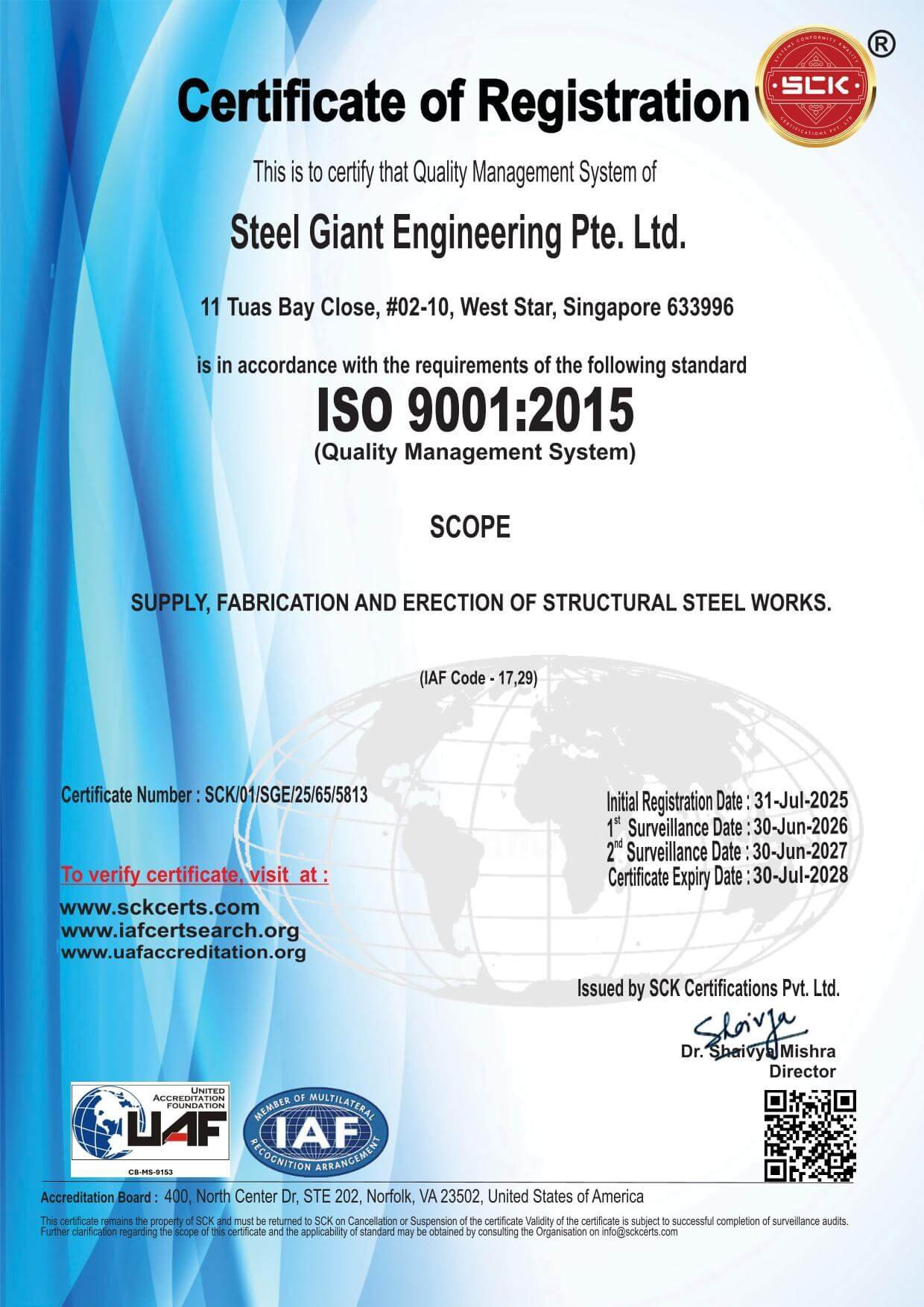 Certificate of Registration